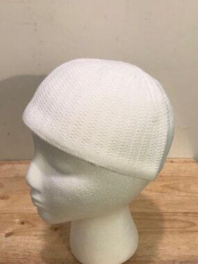 Back To School Chinese Knit Cotton Kufi Mercan Skull Cap White